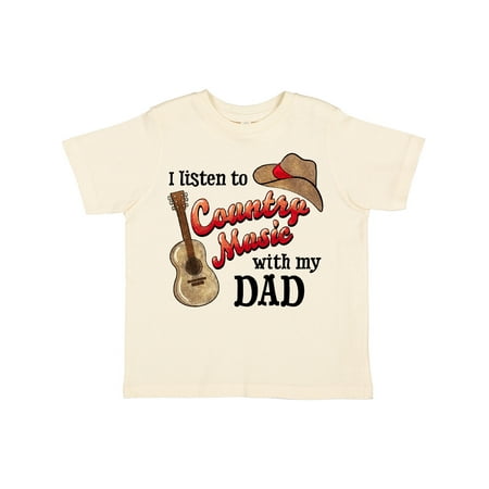 

Inktastic I Listen to Country Music with My Dad Guitar and Hat Gift Toddler Boy or Toddler Girl T-Shirt