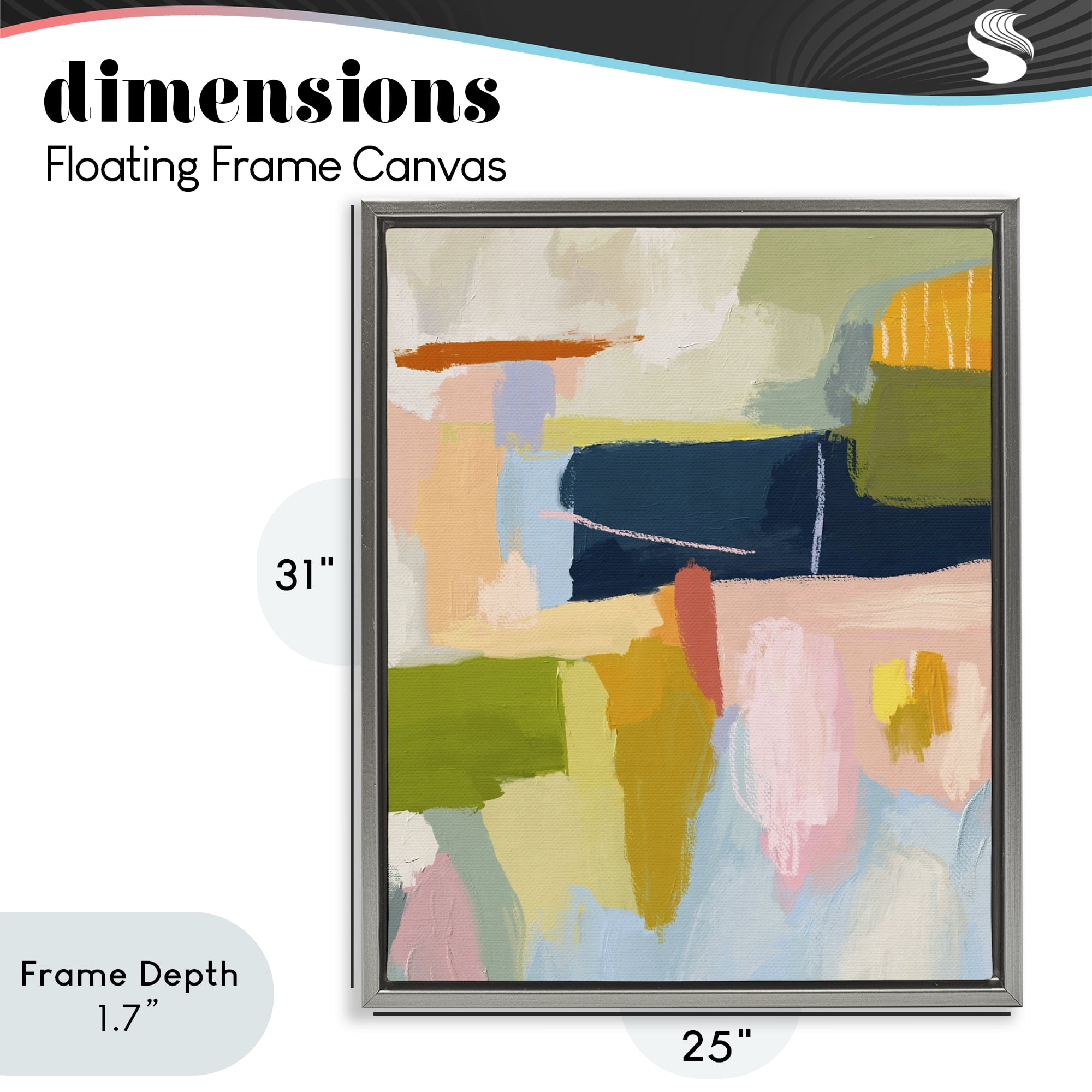 Stupell Industries Pastel Wonder Smattering Gray Framed Floater Canvas Wall Art, design by Lisa Nohren