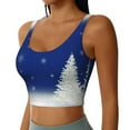 thumbnail image 2 of Vsdgher Christmas Fir Tree Print Women Sleeveless Athletic Tank Top Built-in Bra Camisole Sports Vest for Yoga Running Fitness Exercise with Removable Pads, 2 of 8