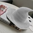 thumbnail image 3 of Worallymy Sombrero de bruja moderno con parte superior puntiaguda para mujer gorro de lana de oveja sombrero de pesca tejido Worallymy JD735815336, 3 of 5
