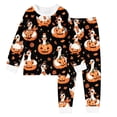 thumbnail image 4 of Weebloom Halloween Kids Girl Pajamas Cute Pumpkin Boys Pajama Set Long Sleeve Sleepwear Nightwear Pjs Loungewear Black 8Y, 4 of 4