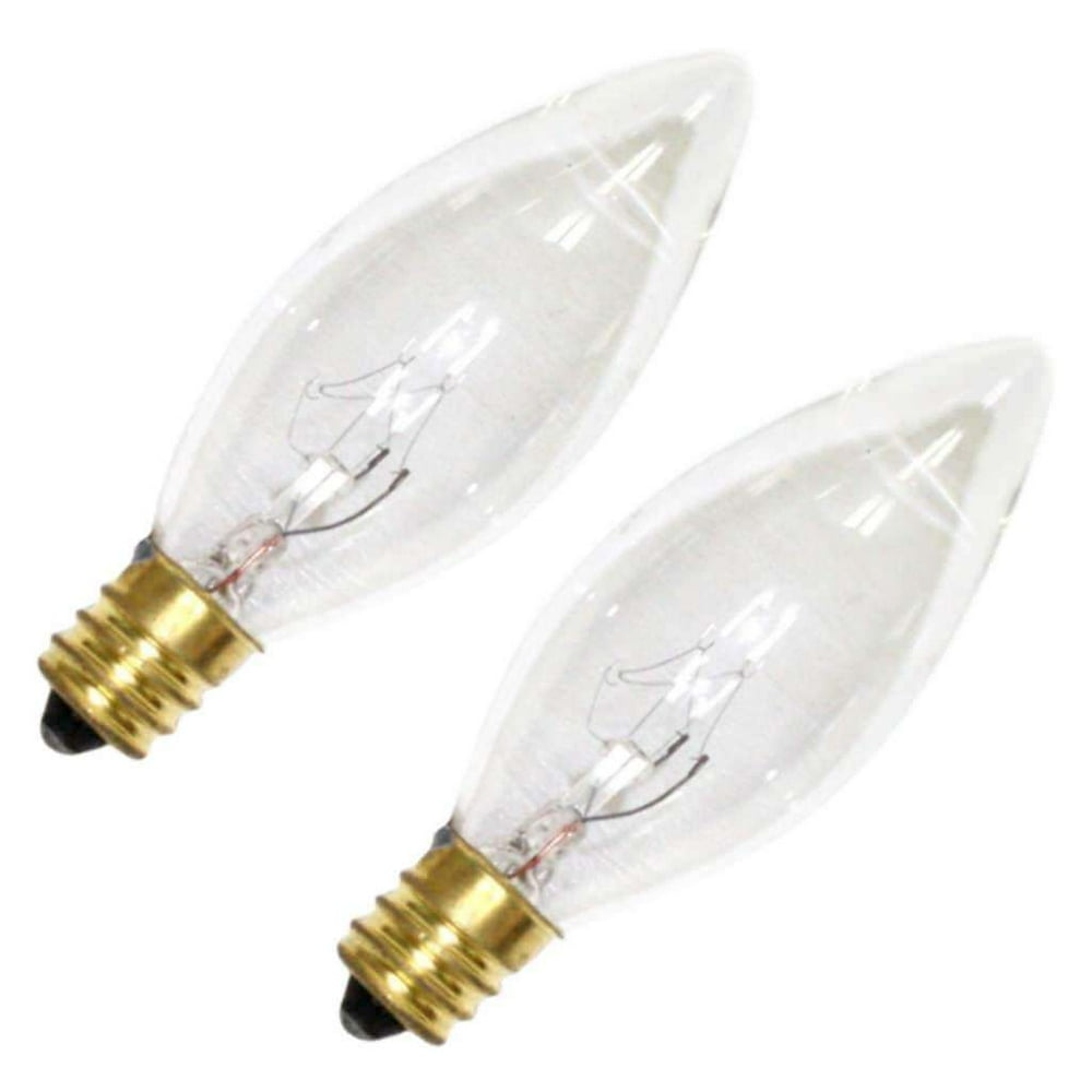7 Watt 120 Volt Candelabra Screw Base Clear Christmas Light Bulbs, 2