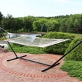 thumbnail image 4 of Sunnydaze 2-Person Polyester Rope Spreader Bar Hammock with Stand, 400 lb Capacity - Cream, 4 of 9