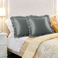 thumbnail image 4 of Unique Bargains Satin Pillowcase Ruffled Pillow Shams Silky Sateen Pillow Cases Covers, 4 of 7