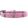thumbnail image 1 of Silver Anchor Widget Dog Collar Light Pink Size 12, 1 of 2