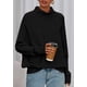 thumbnail image 5 of Suéter PRETTYGARDEN Mujer Cuello Alto Manga Murciélago XL Negro, 5 of 8