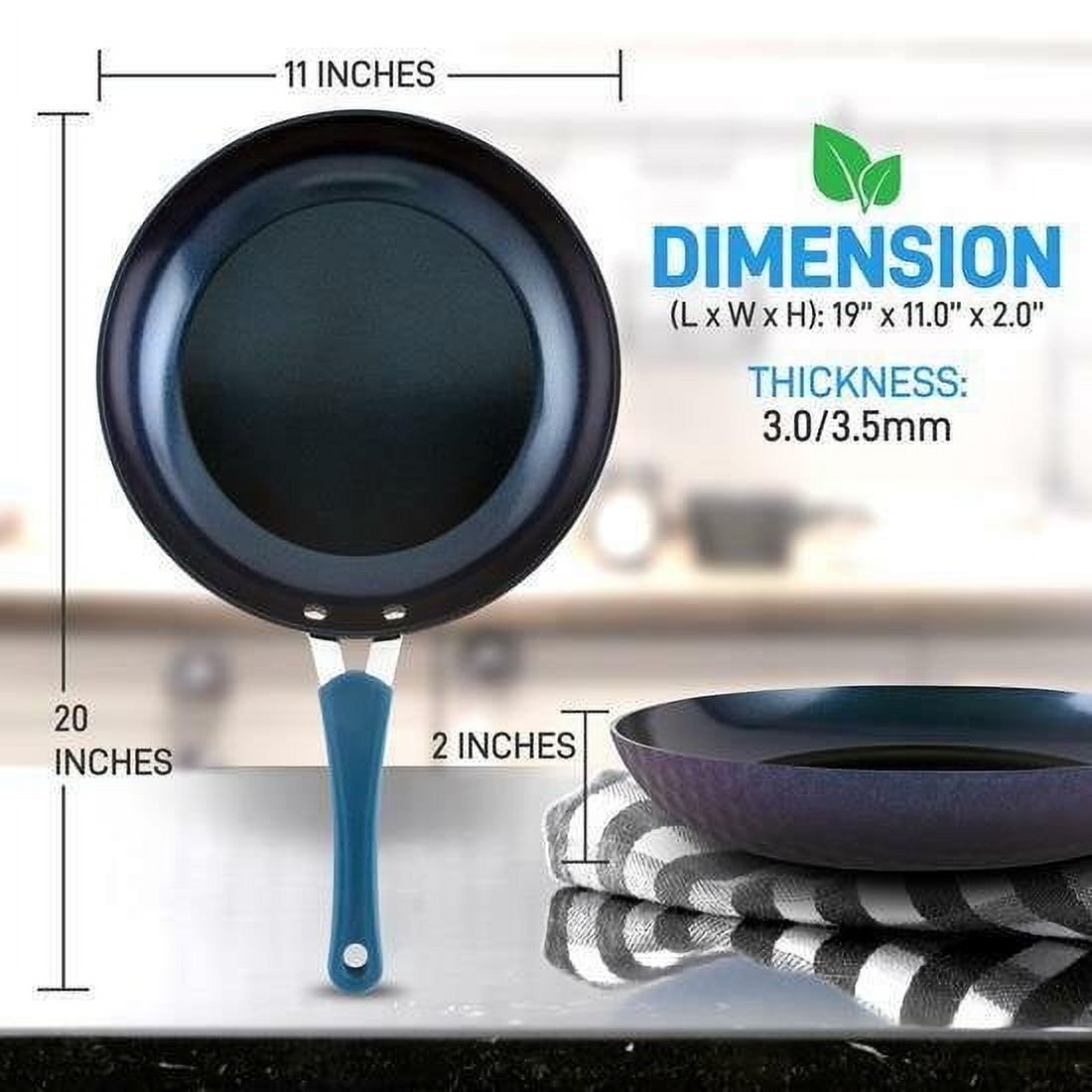 NutriChef 11'' Large Fry Pan - Non-Stick High-Qualified Kitchen Cookware