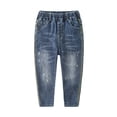 thumbnail image 2 of Pants for Boys Kids Classic Stretch Straight Leg Denim Jeans Adjustable Waist School Boys Blue L, 2 of 8