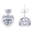 thumbnail image 2 of Par de aretes de corazón de cristal - Cobre chapado en oro blanco Z, 2 of 5