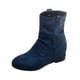 thumbnail image 1 of NECHOLOGY Botas Mujer Adulto Femenino Zapatos Botines mujer Botas casuales de cabeza redonda plisada de ante de color sólido a la moda de estilo británico para mujer (Blue, 6.5), 1 of 7