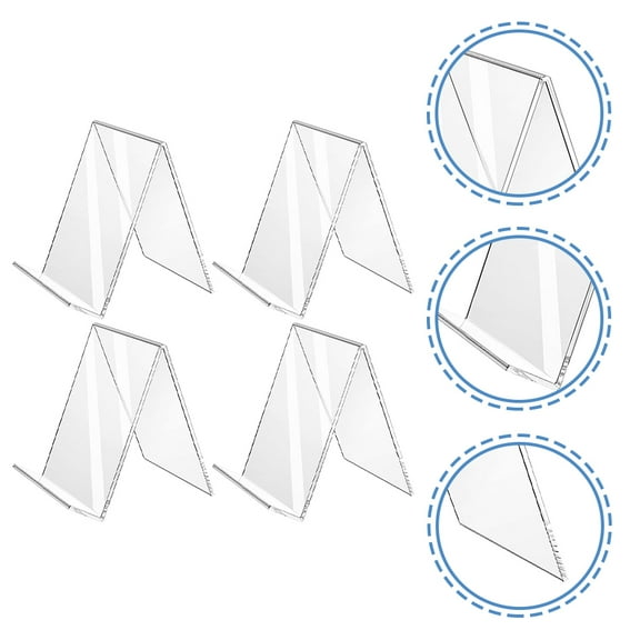 KALLORY 4-Pack L-Shaped Slanted Acrylic Sign Holders, Simple and Versatile Display Stands for Menus and Notices