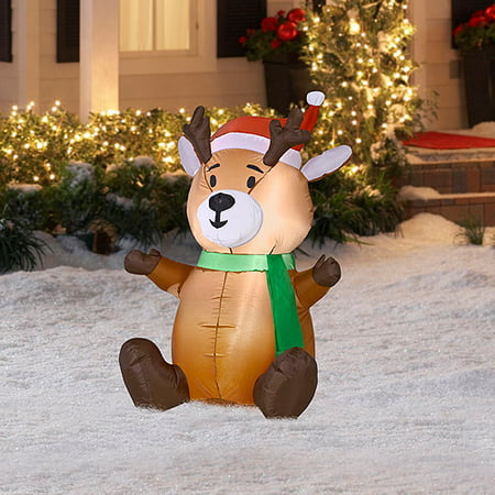 Airblown 3.5 ft Baby Reindeer Christmas Inflatable - Walmart.com