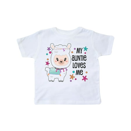 

Inktastic My Auntie Loves Me- cute and happy llama Gift Toddler Boy or Toddler Girl T-Shirt