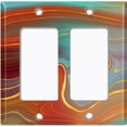 thumbnail image 6 of Metal Light Switch Plate Cover Image of Marble Orange Teal Swirl Galaxy MAR076, 6 of 13