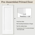 thumbnail image 4 of JUBEST 30"x80" 1-Panel Shaker Style White Primed Hollow Core Interior Molded Door Slab, Pre-Assembled Interior Door, NOT Included Hardware, 4 of 7