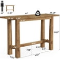 thumbnail image 3 of Tribesigns 63-Inch Solid Wood Bar Table, Wooden Counter Height Pub Table for 4-6, Rustic High Top Dining Table for Kitchen & Home Bar, Natural, 3 of 5