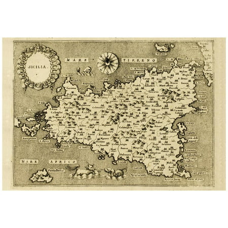 Sicily Old Map, May Be Approximately Dated To The Xvii Sec Poster -