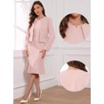 thumbnail image 2 of DARING DIVA Women's 2Pcs Suit Sleeveless Dress Crop Blazer Set M Pink, 2 of 7