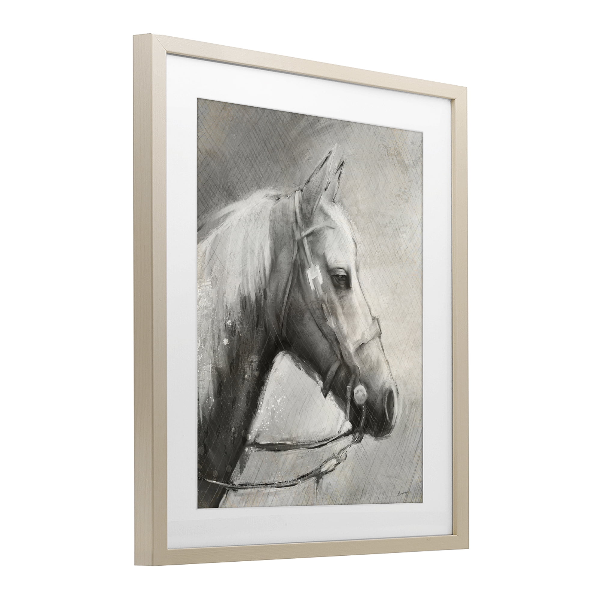 Stupell Industries Modern Ranch Horse Birch Framed Print Under Glass, design by Chad Barrett