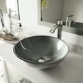 thumbnail image 3 of VIGO Giovanni Artistic Silver Glass 17 in. L x 17 in. W x 6 in. H Round Vessel Bathroom Sink, 3 of 8