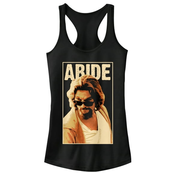 Junior's The Big Lebowski The Dude Abides Sunglasses Pose  Racerback Tank Top Black Medium
