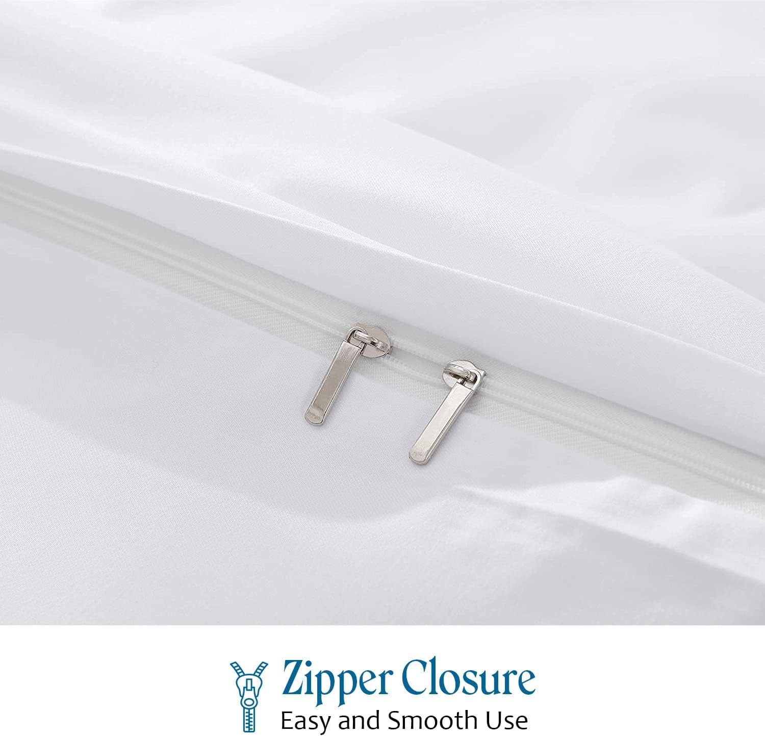 VEGAS HOTEL COLLECTION Classic Egyptian Cotton 1-Piece Duvet Cover { Zippered Closure } 1000 Thread Count- Fabulous Solid Looking Color White - King Size