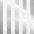 thumbnail image 2 of Foil Striped Paper Lunch Napkins, Silver, 16ct, 2 of 9