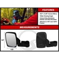 thumbnail image 3 of SuperATV Side View Mirrors for Polaris Ranger/RZR/Ace/Kawasaki Teryx/Mule/Honda Pioneer/Can|Am Maverick/Yamaha/CFMOTO/Arctic Cat| See Fitment|Fits 1.75"/1.875" ROUND Roll Cages|SVM-001, 3 of 5