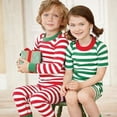 thumbnail image 4 of Godderr Baby Toddler Christmas Pajama Set for Girls Boys,Autumn Winter Soft Cotton Pajamas Outfits Set 2 Piece Baby Striped Pajamas Sleepwear Set 1-13 Years Old, 4 of 9