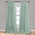 thumbnail image 5 of Ambesonne Floral Curtains, Vintage Flowers Ornament, Pair of 28"x95", Pale Peach and Cadet Blue, 5 of 5