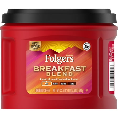 Folgers Breakfast Blend Light Roast Coffee 22.6oz (Pack of 16)