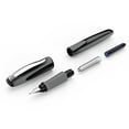 thumbnail image 2 of Schneider Ray Fountain Pen M (Medium), Refillable, Onyx Barrel, Royal Blue Erasable Ink Cartridge, Pack of 1 Pen (168207), 2 of 7