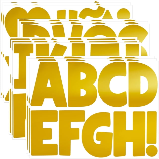 Letter Stickers Large 108 PCS Bulletin Board Letters 12 Sheets Alphabet Stickers Vinyl Self-Adhesive Stick on Letters for Poster Board Mailbox Sign DIY Crafts Classroom Party Decor (Colorful, 4 Inch)