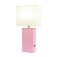 thumbnail image 4 of Elegant Designs Modern Leather Table Lamp with USB and White Fabric Shade, 4 of 7