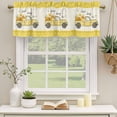 thumbnail image 3 of Bee Truck Valances for Windows, Decorative Rod Pocket Window Valance Curtains, Yellow Honey Daisy Floral Patterned Plaid Short Curtain Drapes for Kitchen/Bathroom/Living Room, 2 Panels, 60" W x 18" L, 3 of 8