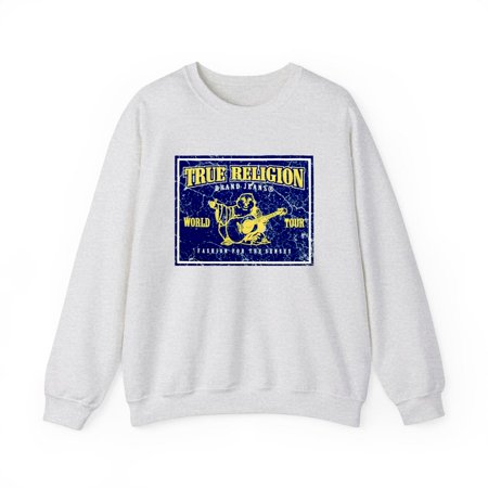 Sweatshirt, True Religion Jeans T-shirt, Unisex Up Sizes 4XL, EdgeWear 100% Cotton