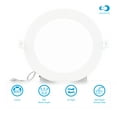 thumbnail image 2 of Infibrite 6 Inch 3000K/4000K/5000K Selectable 12W 1050LM Thin LED Ceiling Light with J-Box, Flush Mount, Dimmable, Wet Rated, Easy Install, 110W Eqv, ETL & Energy Star, US Company (12 Pack), 2 of 12