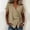 Khaki, variant on Womens Wrap Top Deep V Tie Up Irregular Loose Short Sleeve Shirt Classy Elegant Tops Work Clothes Black L