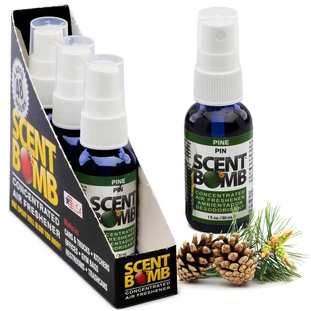 Spray ambientador Scent Bomb aroma pino 30 ml paquete de 4