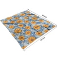 thumbnail image 4 of Blue Orange Sunflower Leaf Pattern Blanket,Comfortable Soft Flannel Throw Blanket,All Season,Warm Lightweight Blankets for Sofa Bed Couch Living Room Chair,50"x60", 4 of 4