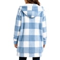 thumbnail image 6 of Xaqiouau Womens Plaid Sherpa Jacket Fleece Hooded Coat Zip Up Long Sleeve Buffalo Check Teddy Jacket Warm Winter Outerwear with Pockets, 6 of 6