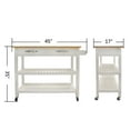 thumbnail image 3 of Kitchen Island & Kitchen Cart, Rubber Wood Top, Mobile Kitchen Island With Two Lockable Wheels, Simple Design For Easy Storing And Fetching, Two Drawers Give Unique Storage For Special Utensil., 3 of 9