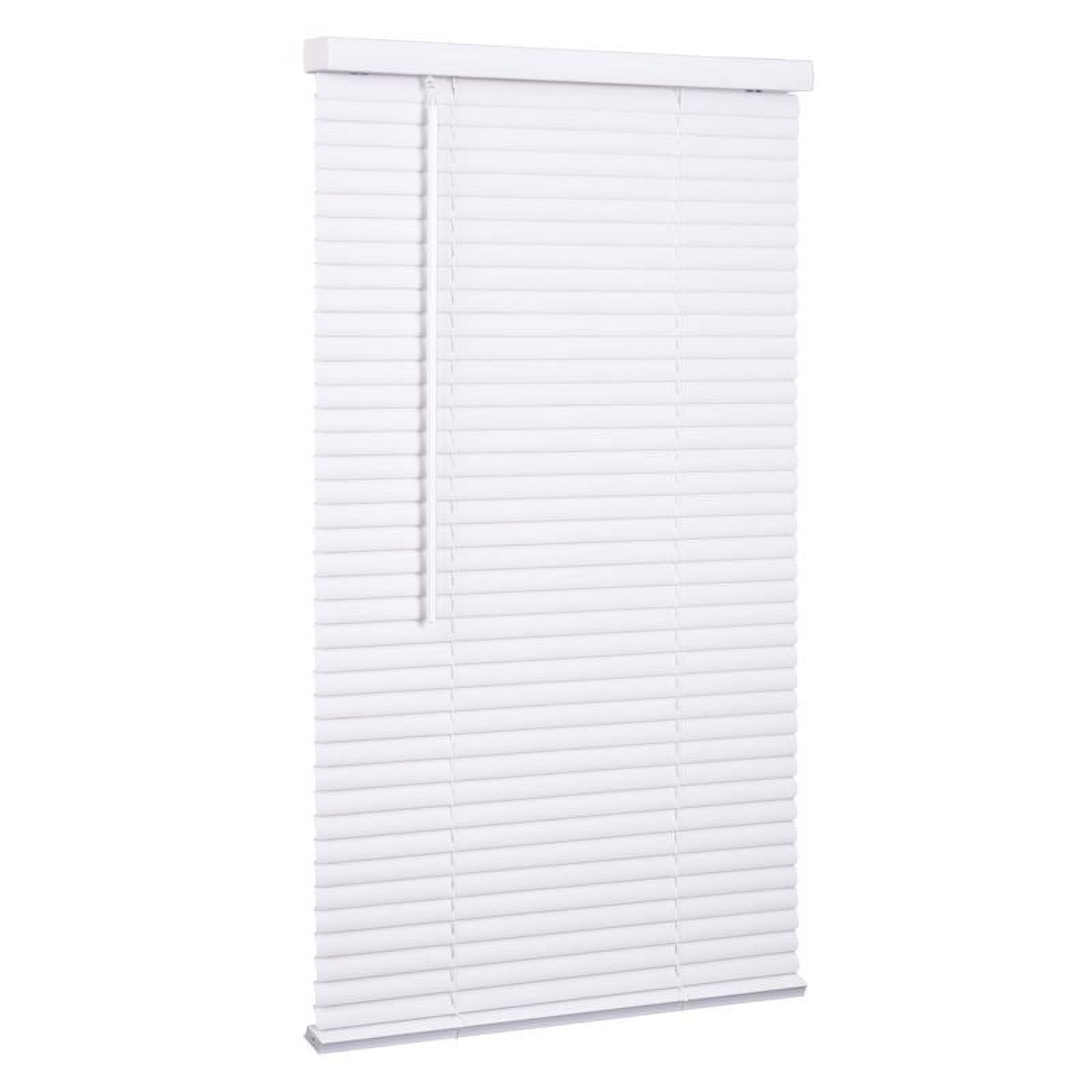Lotus Cordless Vinyl Mini Window Blinds, White 71 in x 72 in