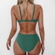 thumbnail image 3 of Conjunto de Bikini de Cintura Alta para Mujeres Color Sólido Sexy Colgantes Ajustables Bikini, Diseño de Corte Alto sin Espalda para Piscina, Playa Y Vacaciones, 3 of 5