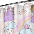 thumbnail image 3 of Princess Rainbow Castle Pattern Shower Curtain 72"x84" ,Bathroom Decorative Shower Curtains Set with 12 Hooks,Modern Waterproof Washable Shower Curtain, 3 of 6
