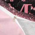 thumbnail image 4 of jejeloiu Pink Glitter Butterfly Print Queen Duvet Cover Set For Girls,Sparkle Print Star Initial M Bedding,Pink Reversible,3pcs(No Comforter), 4 of 6