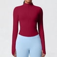 thumbnail image 5 of YUNAFFT Seamless High Neck Yoga Top for Women Long Sleeve Zipper Compression Fitness Shirt, 5 of 6