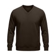 thumbnail image 4 of Mens Sweatshirts Fashion Long Sleeve V-Neck Pullover Fall Winter Casual Ribbed Cuffs Solid Color Sweatshirt for Daily Wear Army Green L, 4 of 7