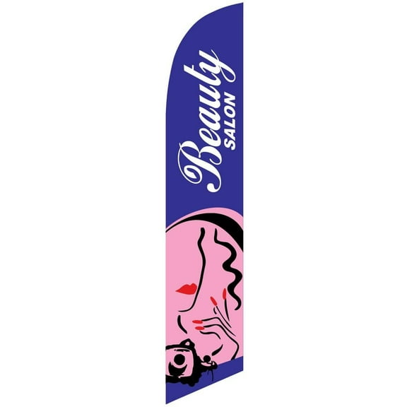 Beauty Salon Feather Banner Swooper Flag -No Wind Required- Replacement FLAG ONLY