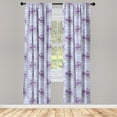 thumbnail image 3 of Ambesonne Vintage Curtains, Antique Waves Roses, Pair of 28"x95", Pale Blue Lavender, 3 of 5